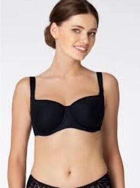Rosme Black Lace Support Balconette Bra with Underwire